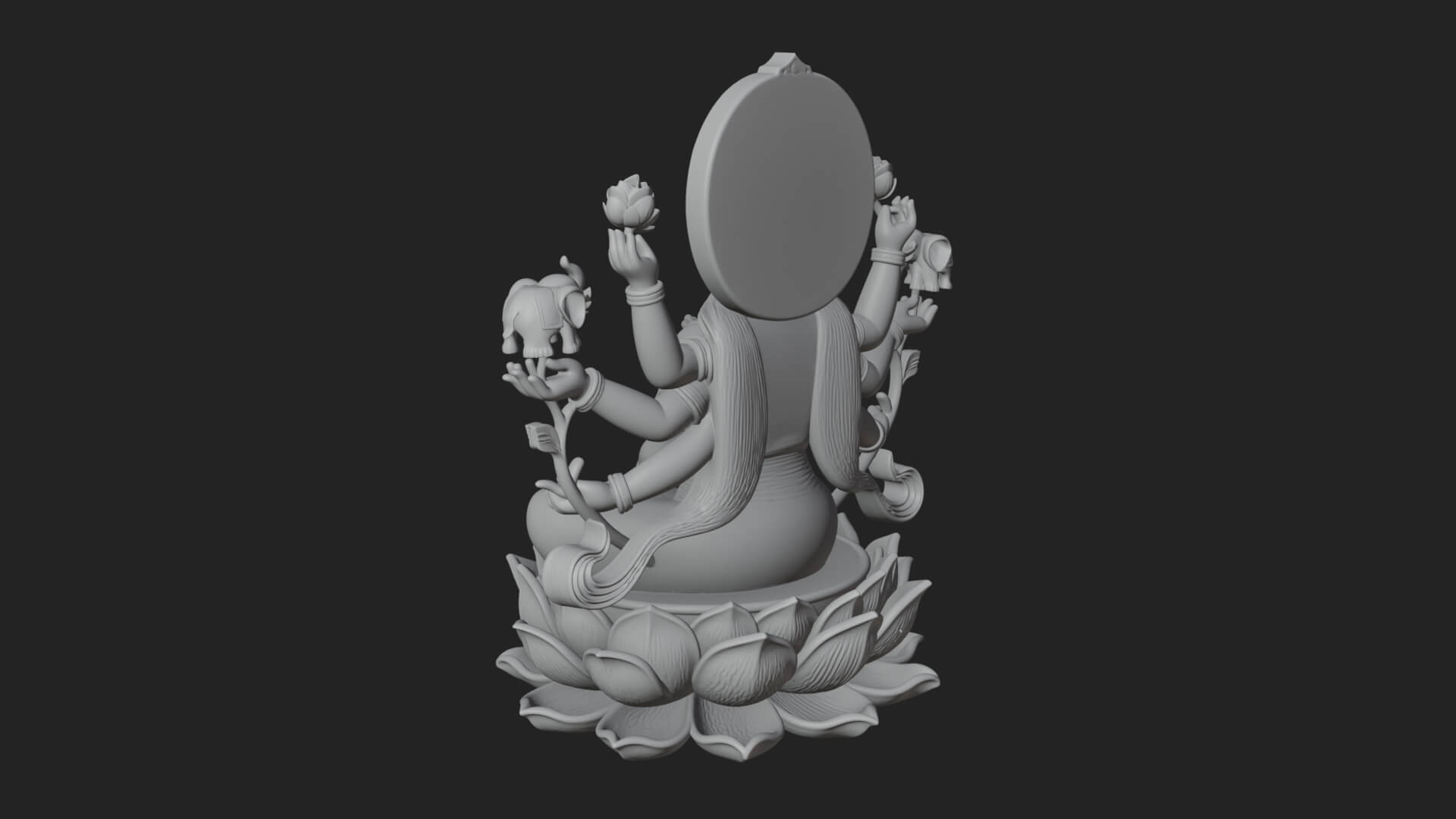 Lakshmi Goddess Statue Design 7 3D Print Model 3D Model