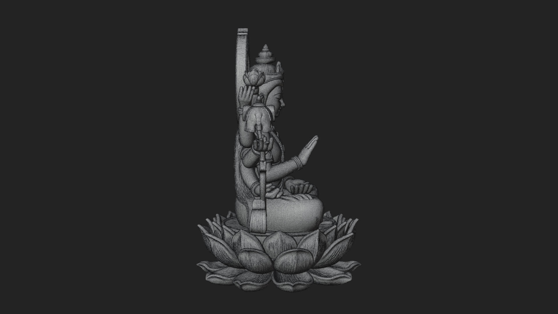Lakshmi Goddess Statue Design 7 3D Print Model 3D Model