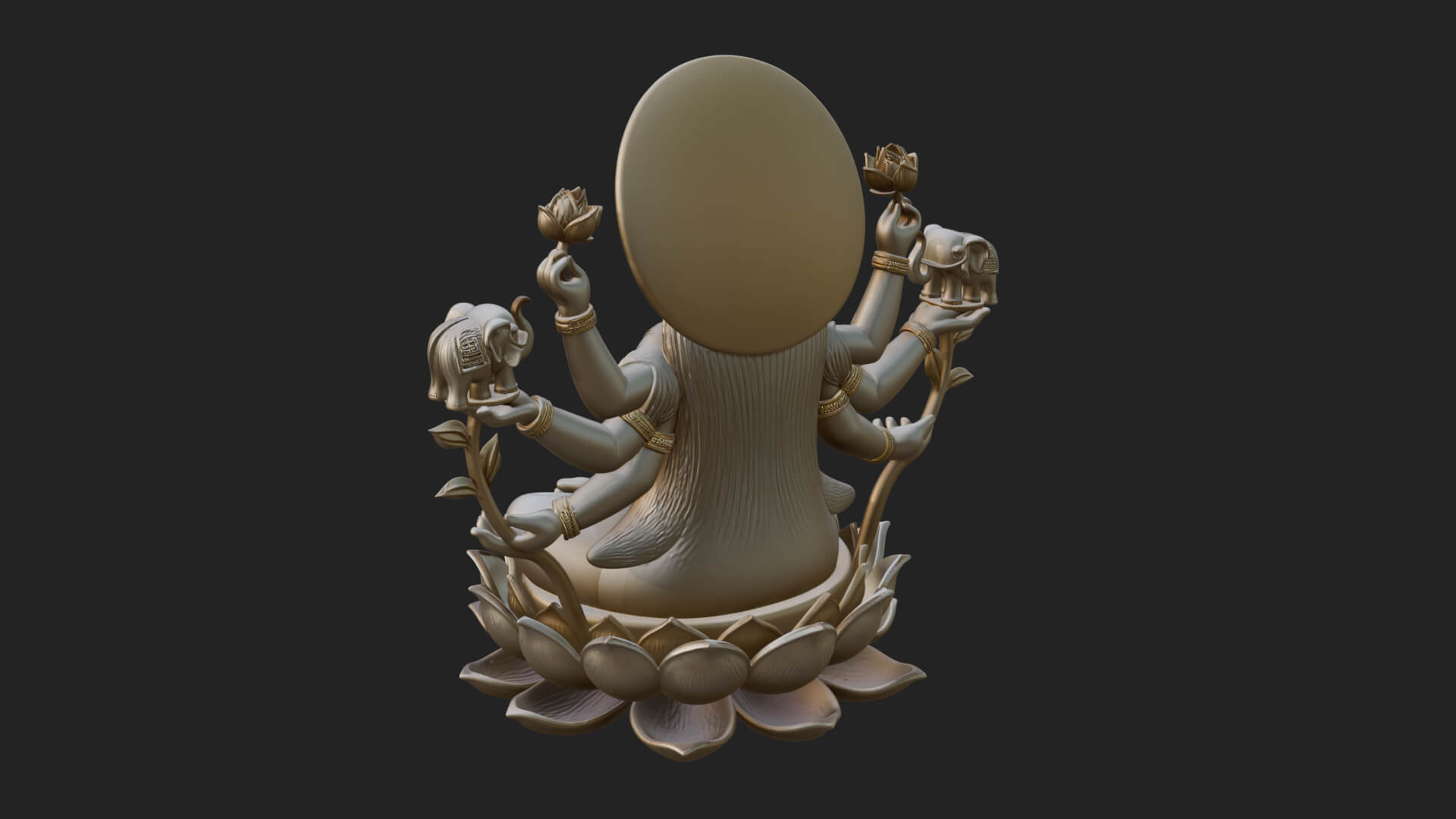 Lakshmi Goddess Statue Design 8 3D Print Model 3D Model
