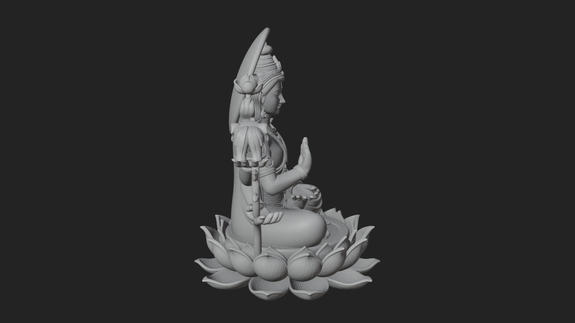 Lakshmi Goddess Statue Design 8 3D Print Model 3D Model