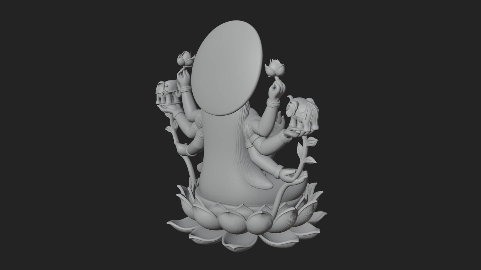 Lakshmi Goddess Statue Design 8 3D Print Model 3D Model