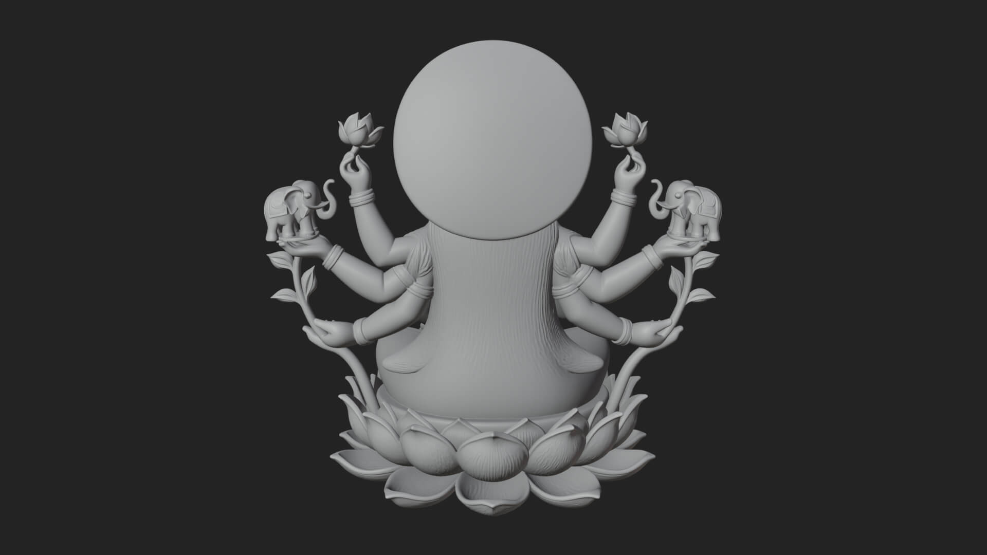 Lakshmi Goddess Statue Design 8 3D Print Model 3D Model