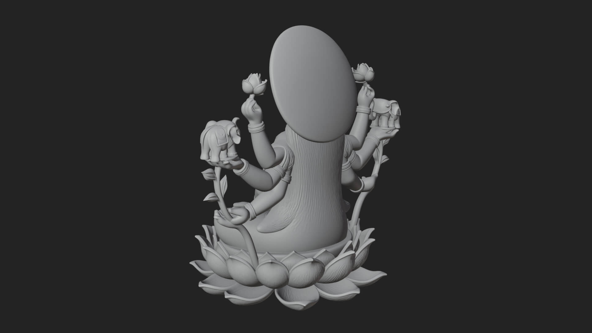 Lakshmi Goddess Statue Design 8 3D Print Model 3D Model