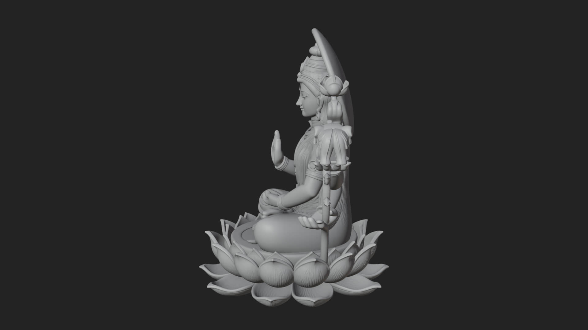 Lakshmi Goddess Statue Design 8 3D Print Model 3D Model