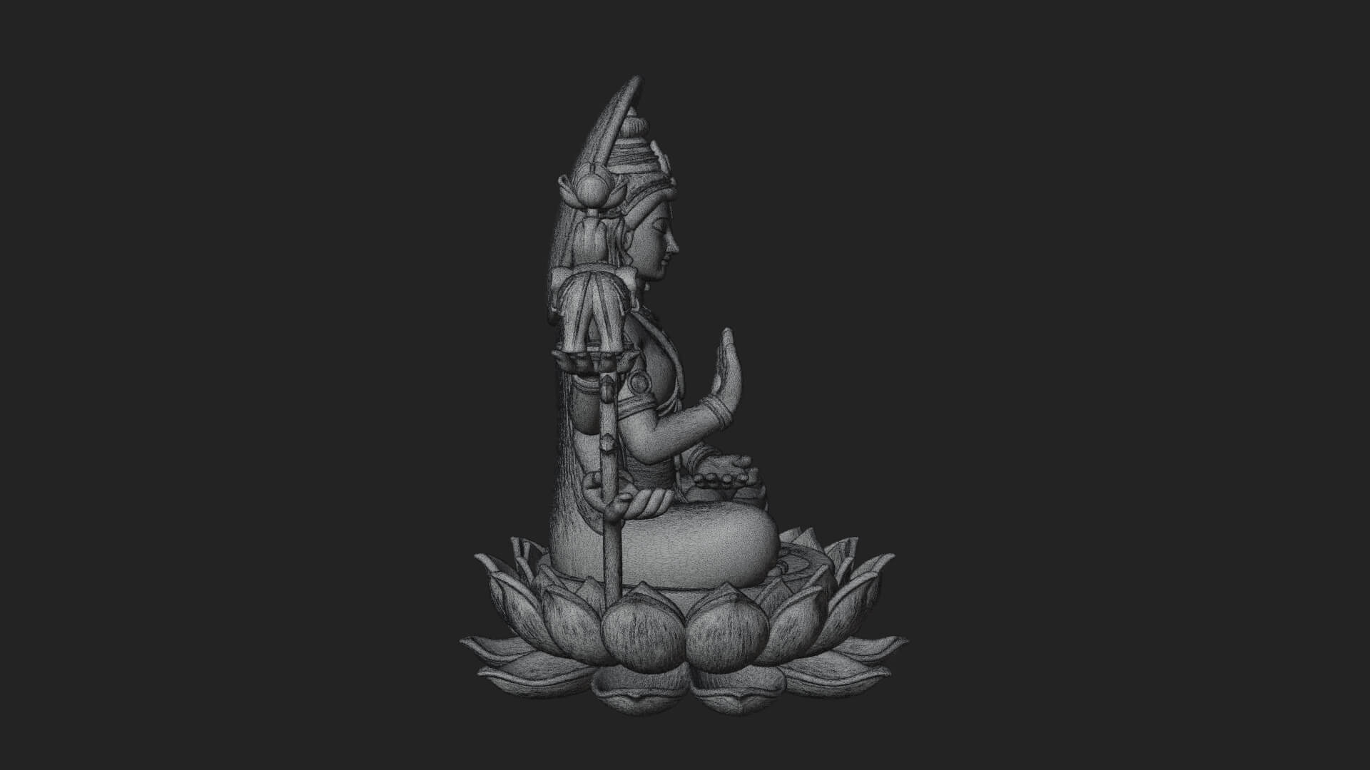 Lakshmi Goddess Statue Design 8 3D Print Model 3D Model