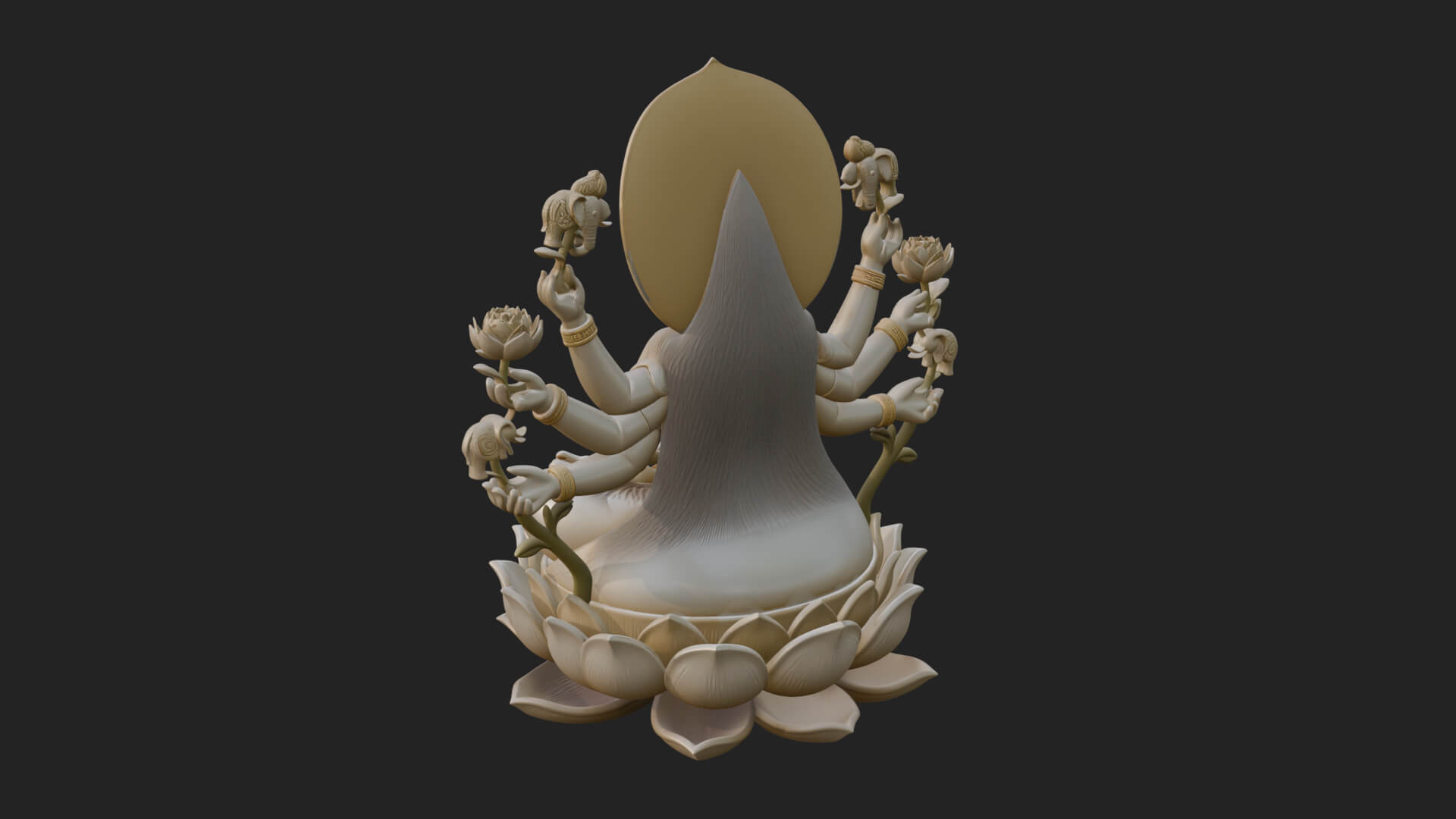 Lakshmi Goddess Statue Design 9 3D Print Model 3D Model