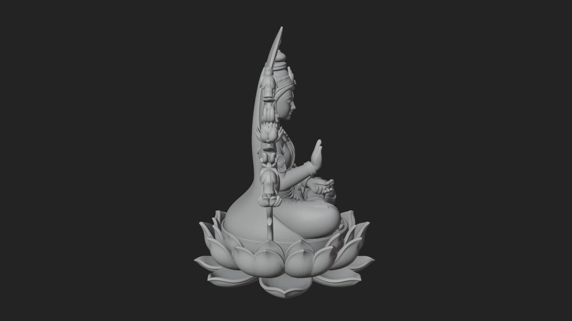 Lakshmi Goddess Statue Design 9 3D Print Model 3D Model