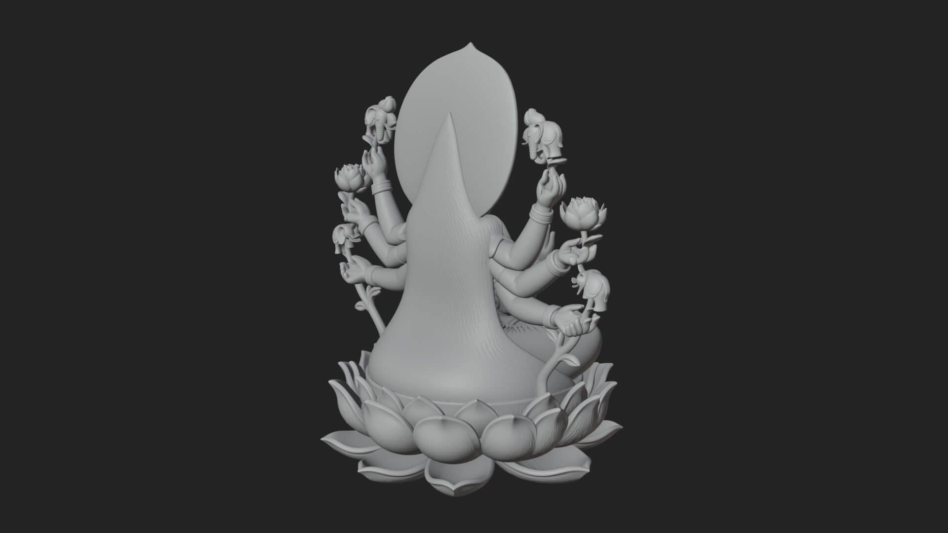 Lakshmi Goddess Statue Design 9 3D Print Model 3D Model