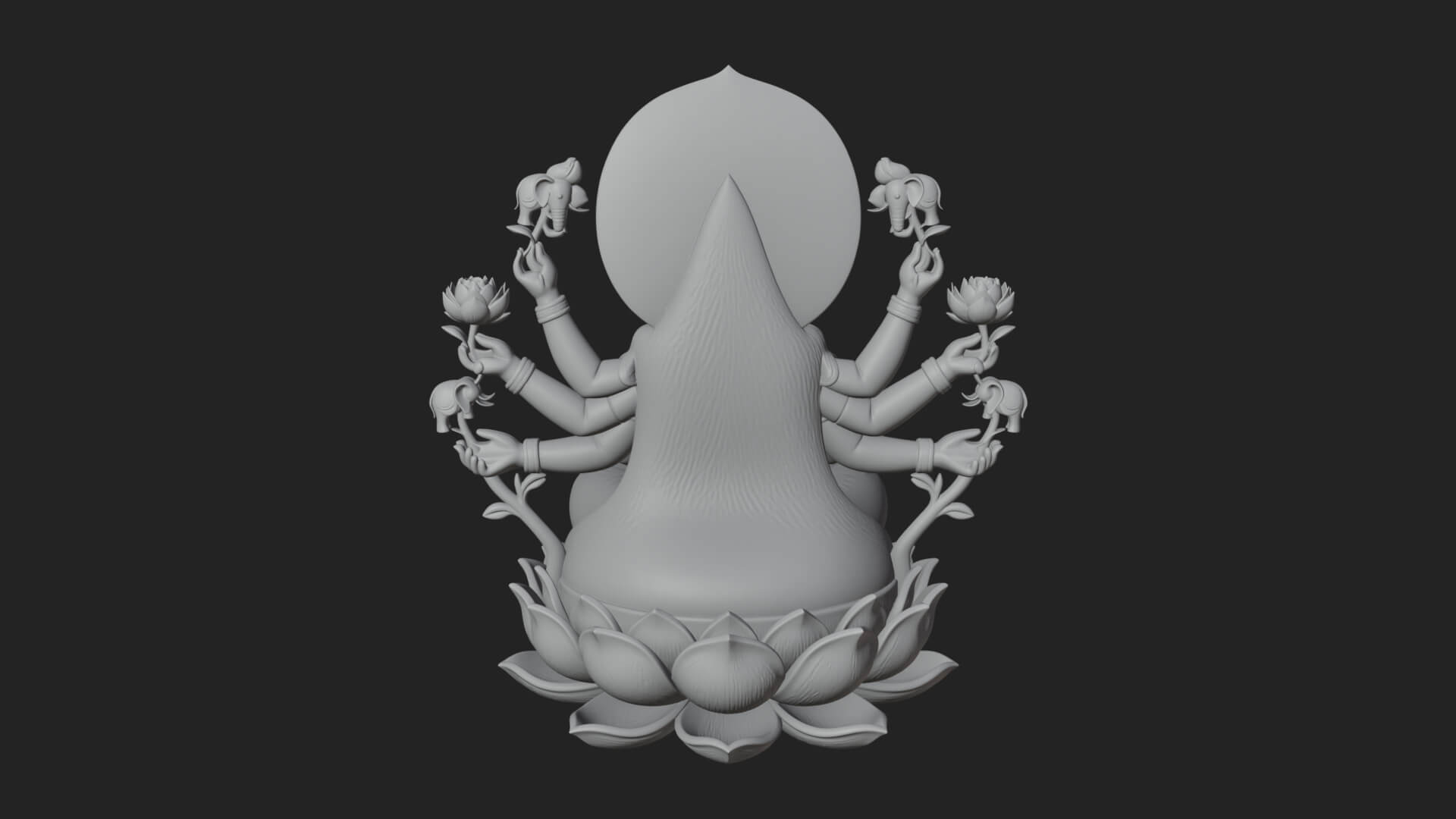 Lakshmi Goddess Statue Design 9 3D Print Model 3D Model