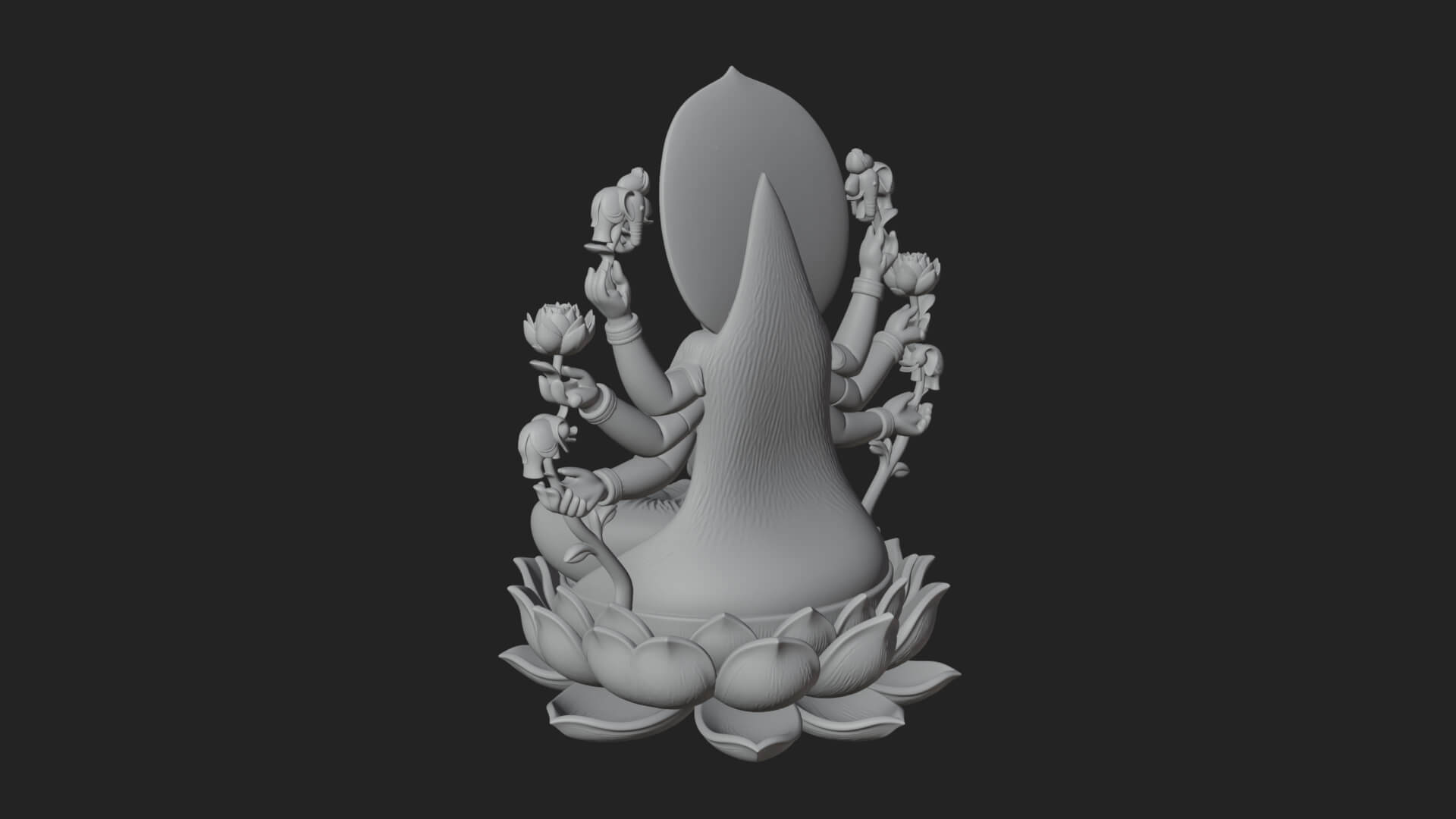 Lakshmi Goddess Statue Design 9 3D Print Model 3D Model