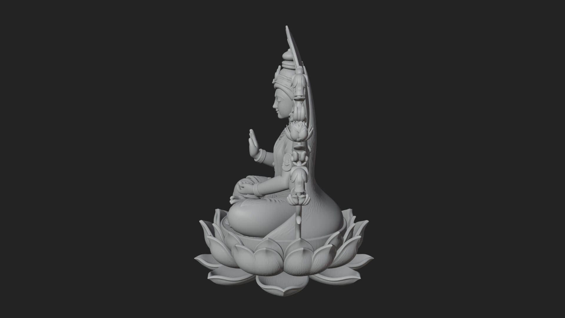 Lakshmi Goddess Statue Design 9 3D Print Model 3D Model