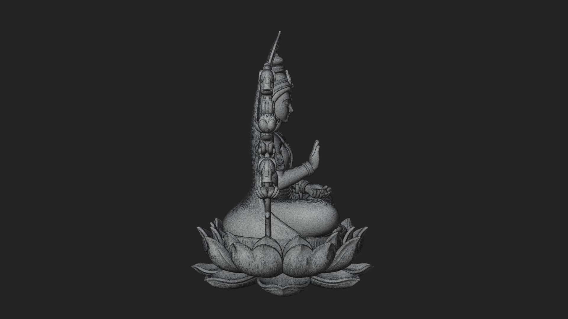 Lakshmi Goddess Statue Design 9 3D Print Model 3D Model