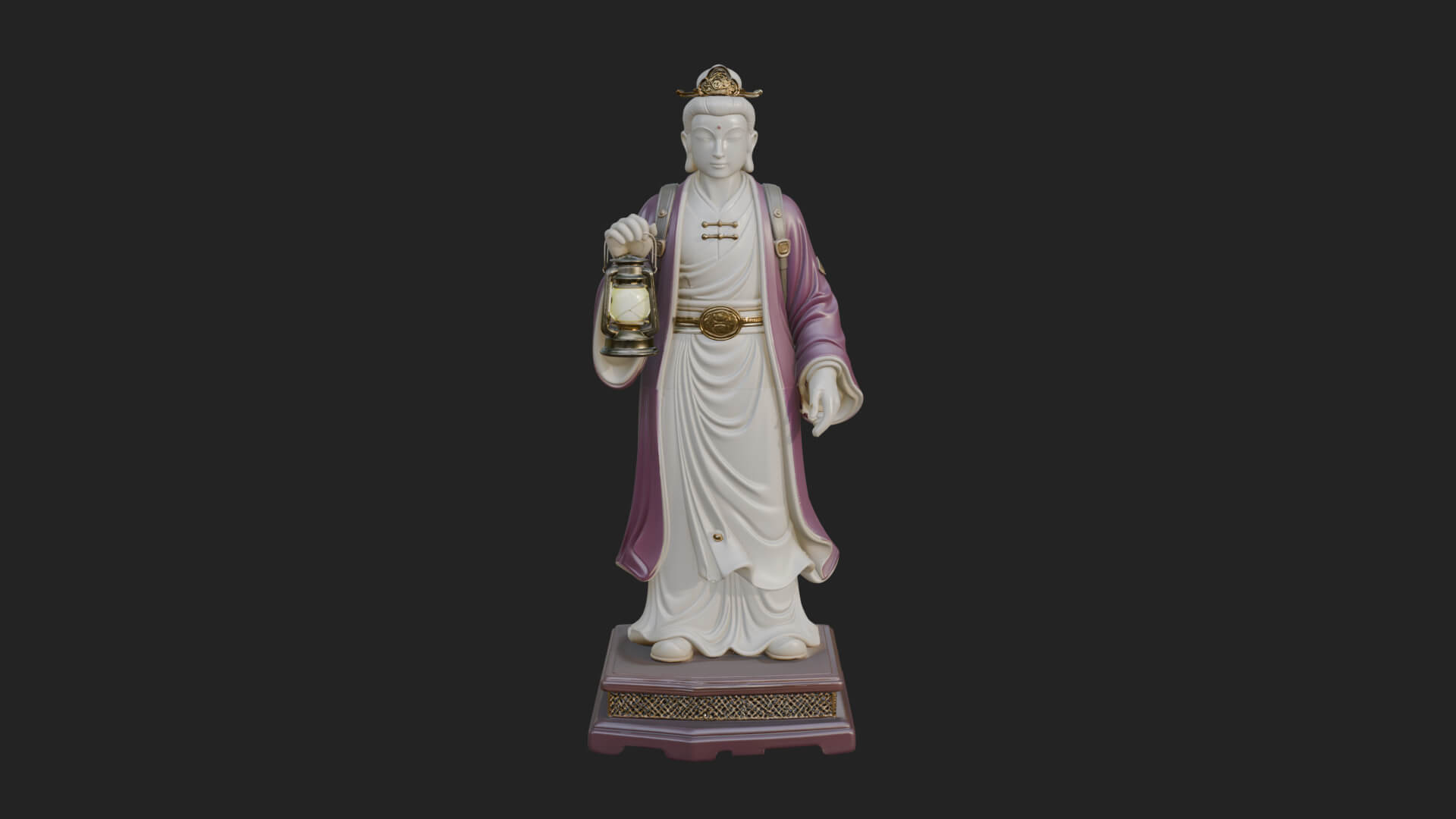 Lantern Holding Lady Statue Design 1 3D Print Model 3D Model