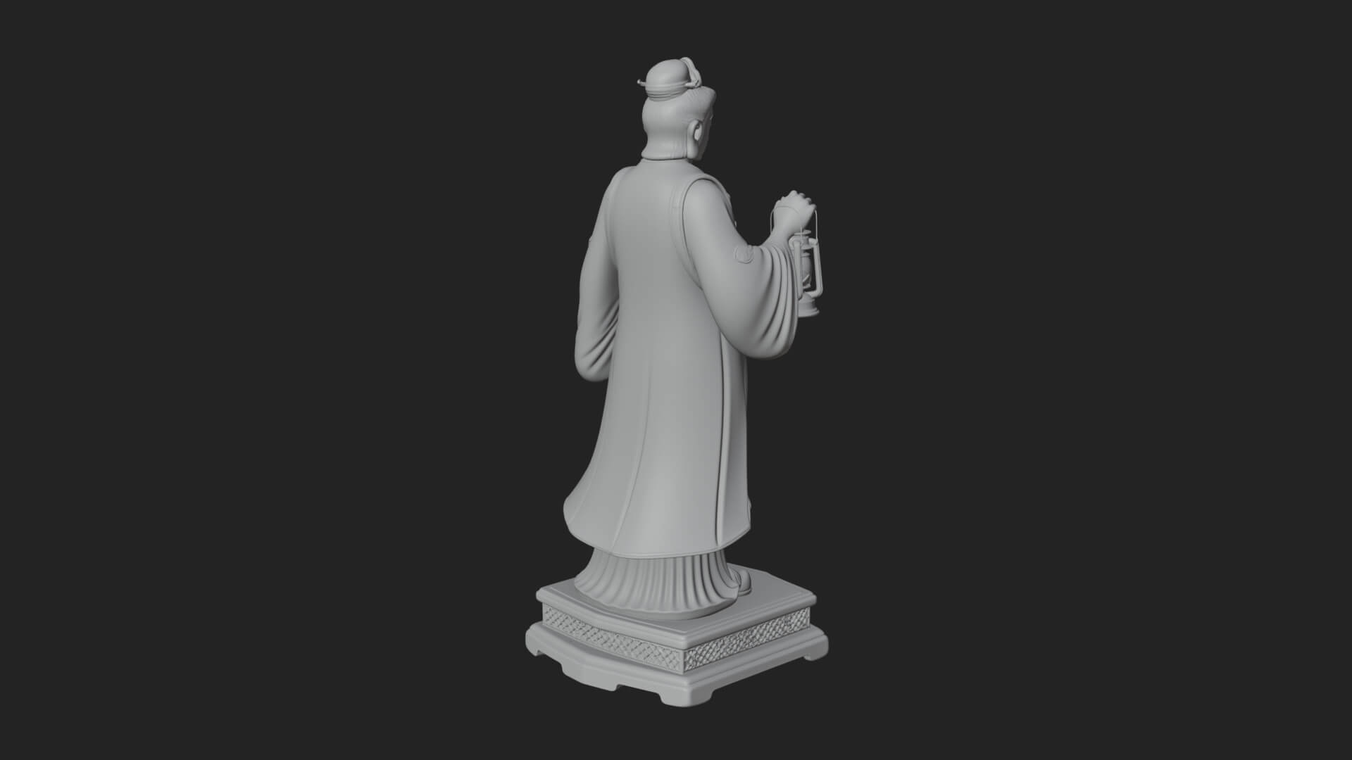 Lantern Holding Lady Statue Design 1 3D Print Model 3D Model