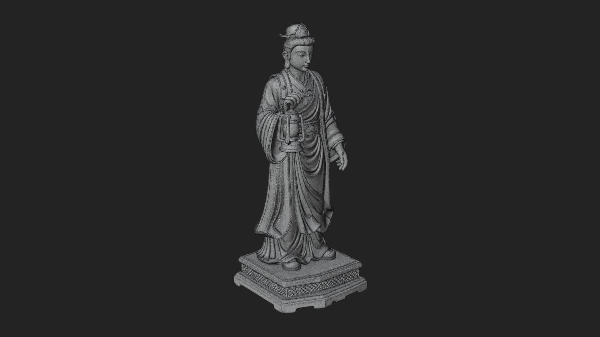 Lantern Holding Lady Statue Design 1 3D Print Model 3D Model