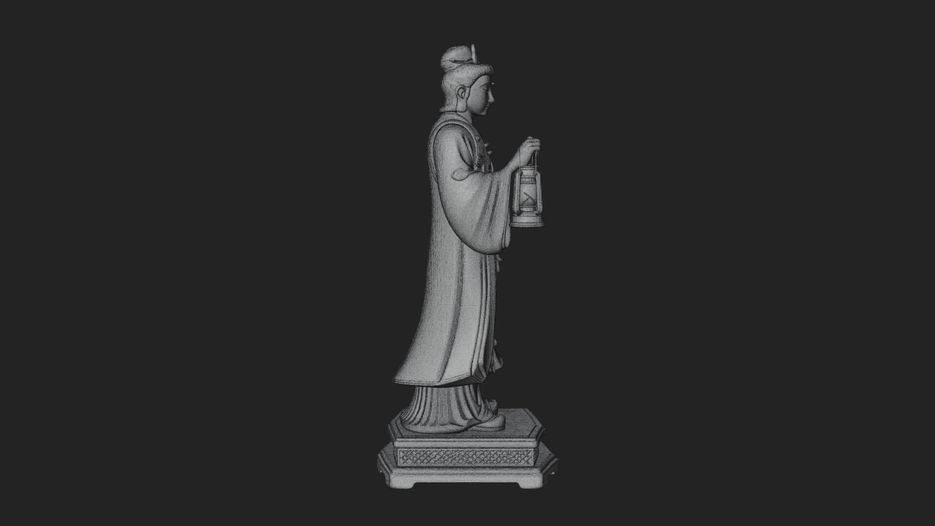 Lantern Holding Lady Statue Design 1 3D Print Model 3D Model