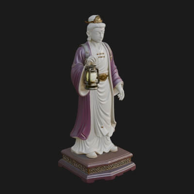 Lantern Holding Lady Statue Design 1 3D Print Model