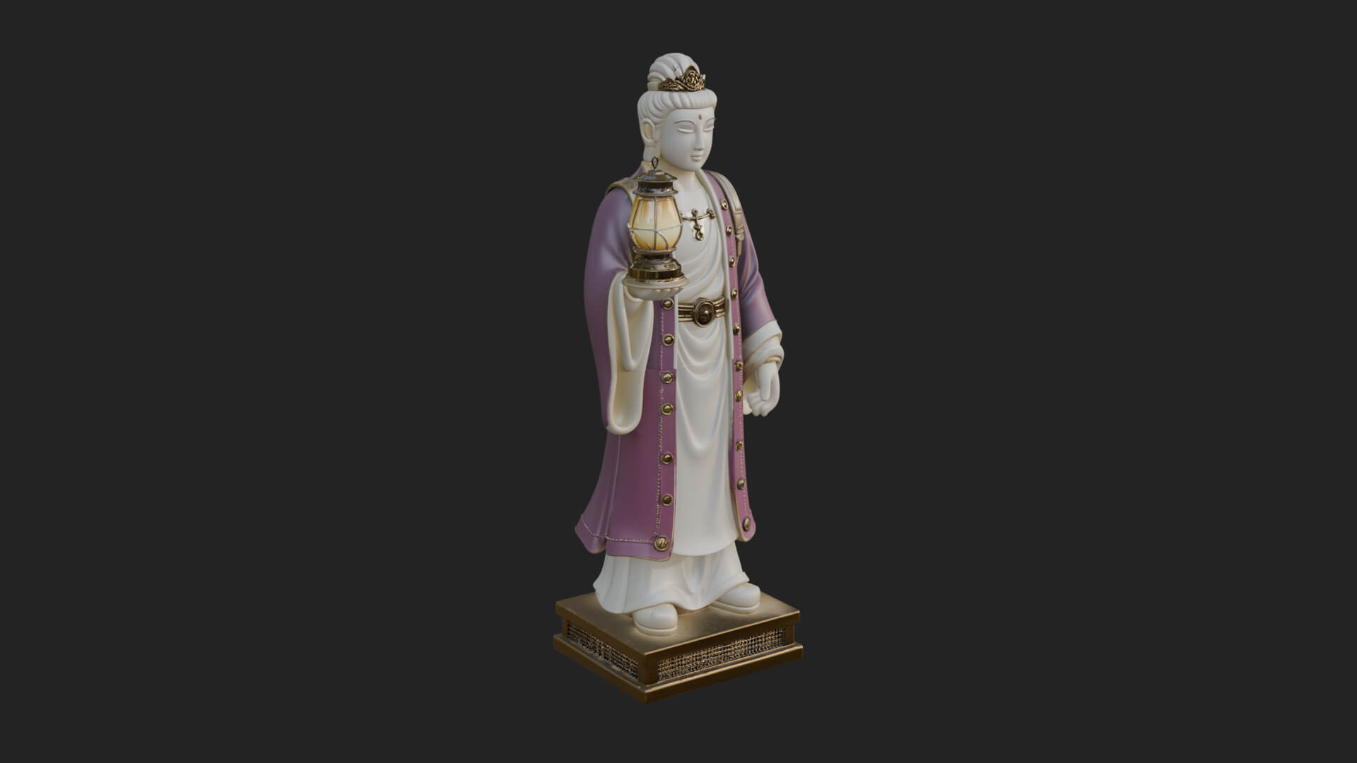 Lantern Holding Lady Statue Design 2 3D Print Model 3D Model