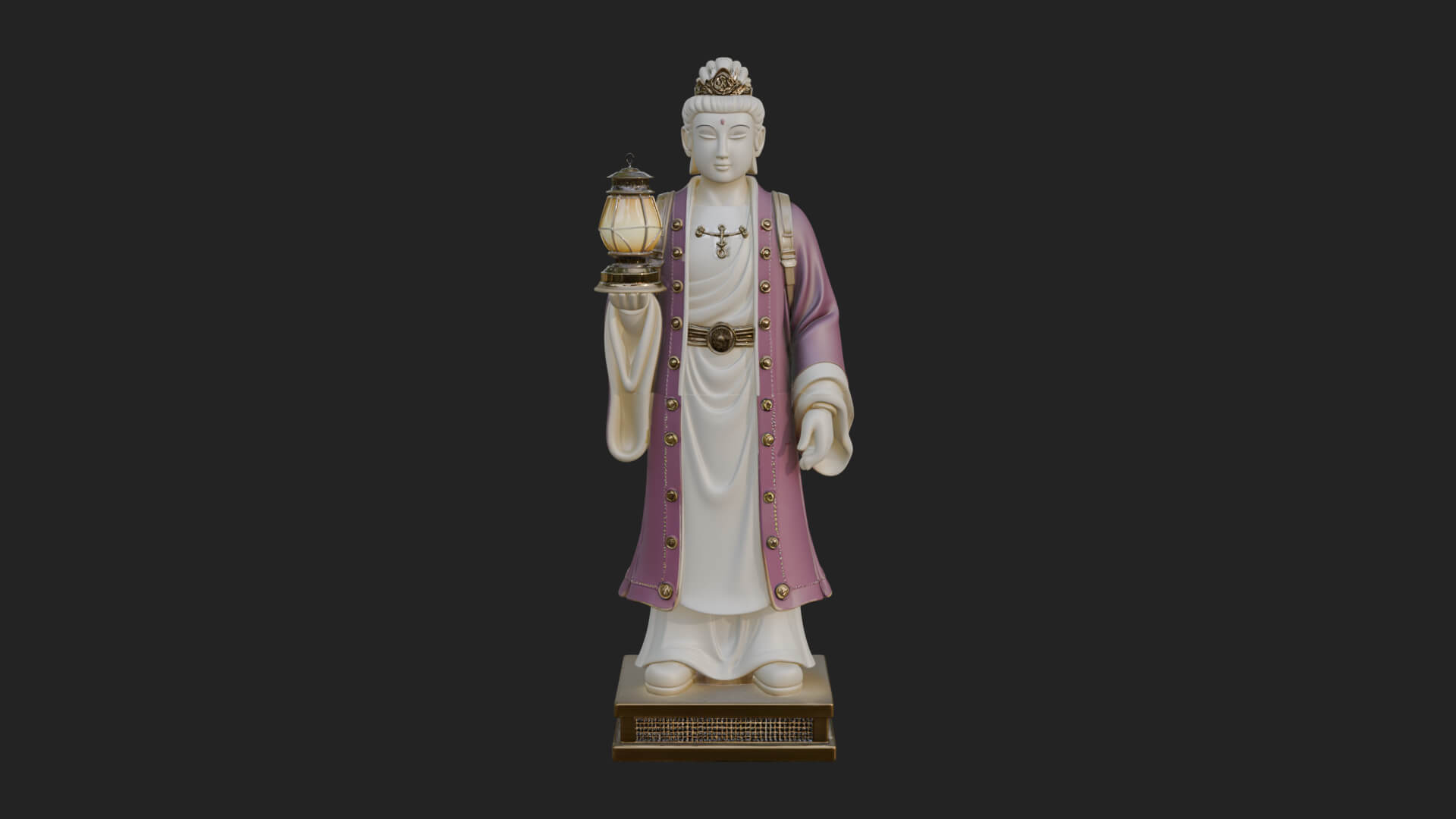 Lantern Holding Lady Statue Design 2 3D Print Model 3D Model
