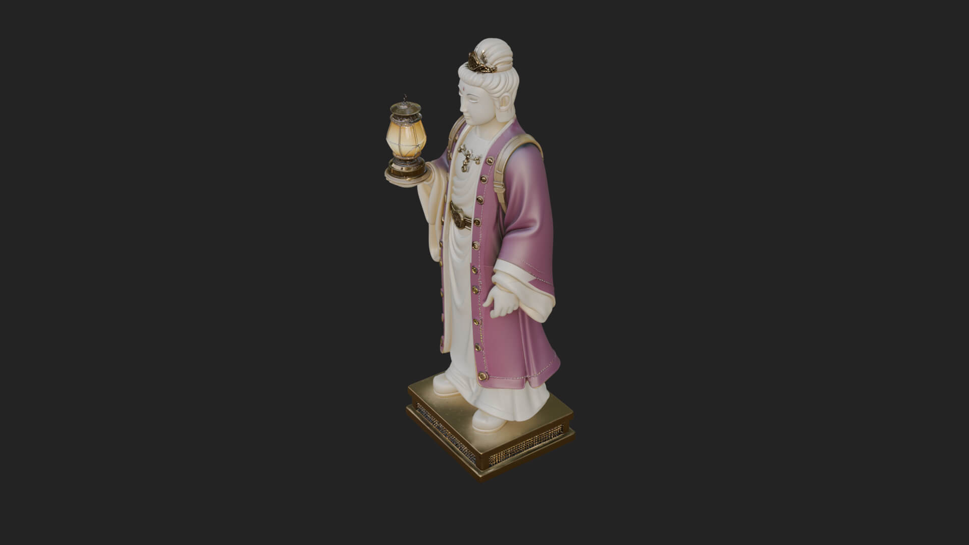 Lantern Holding Lady Statue Design 2 3D Print Model 3D Model