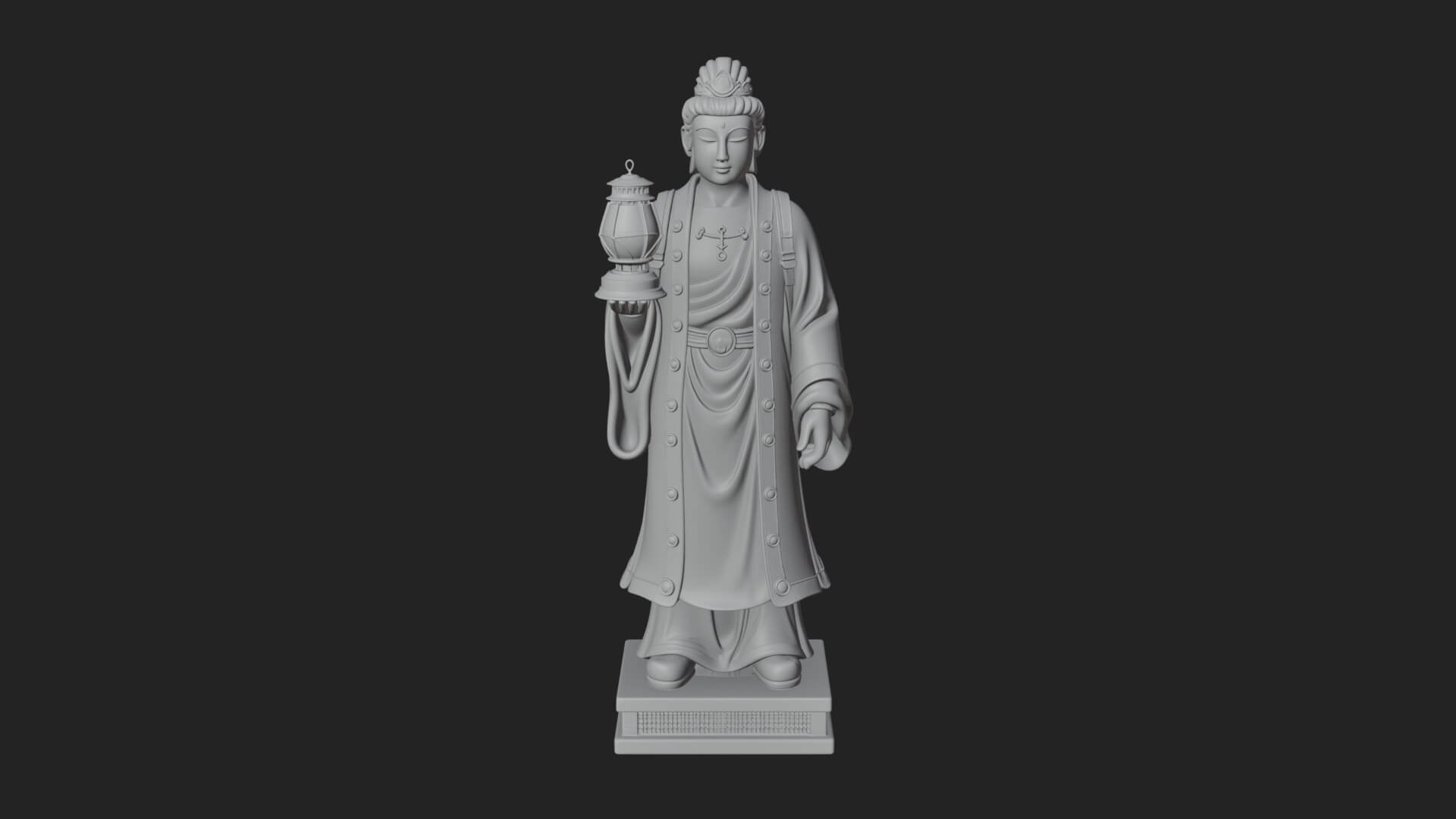 Lantern Holding Lady Statue Design 2 3D Print Model 3D Model