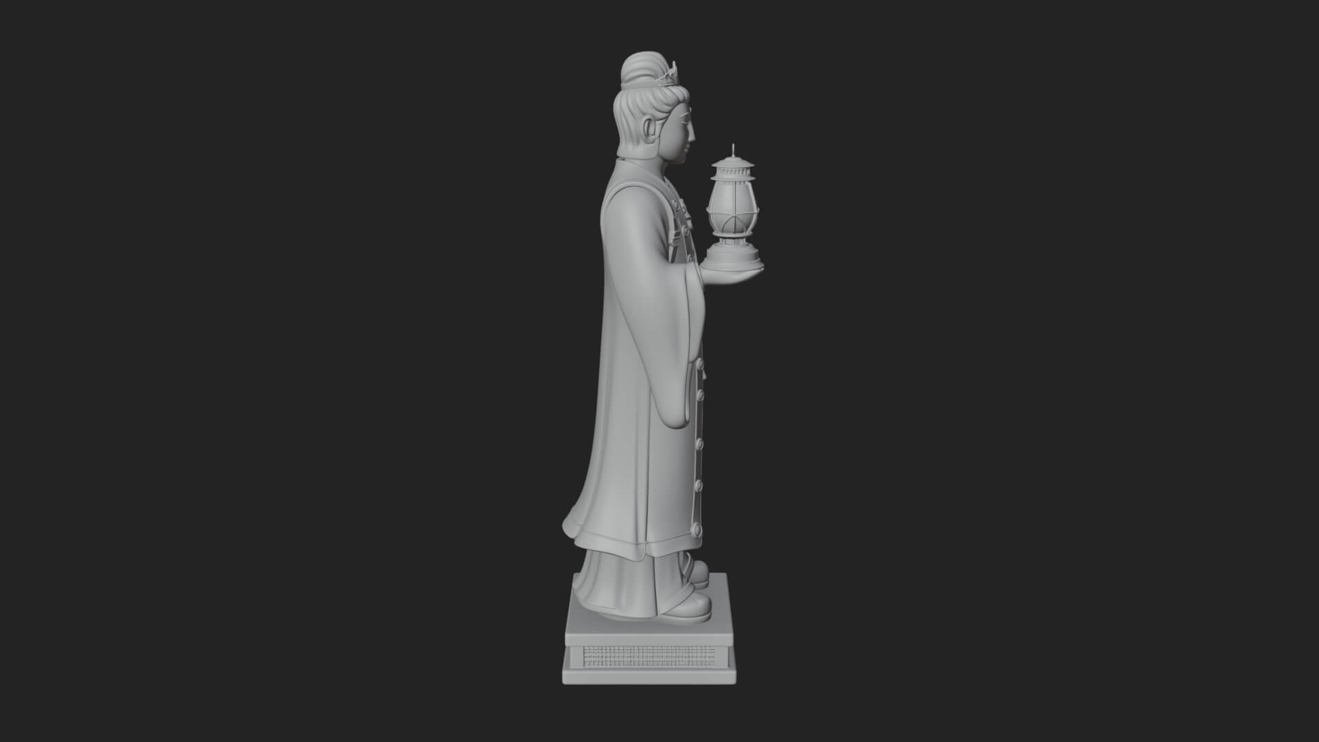 Lantern Holding Lady Statue Design 2 3D Print Model 3D Model