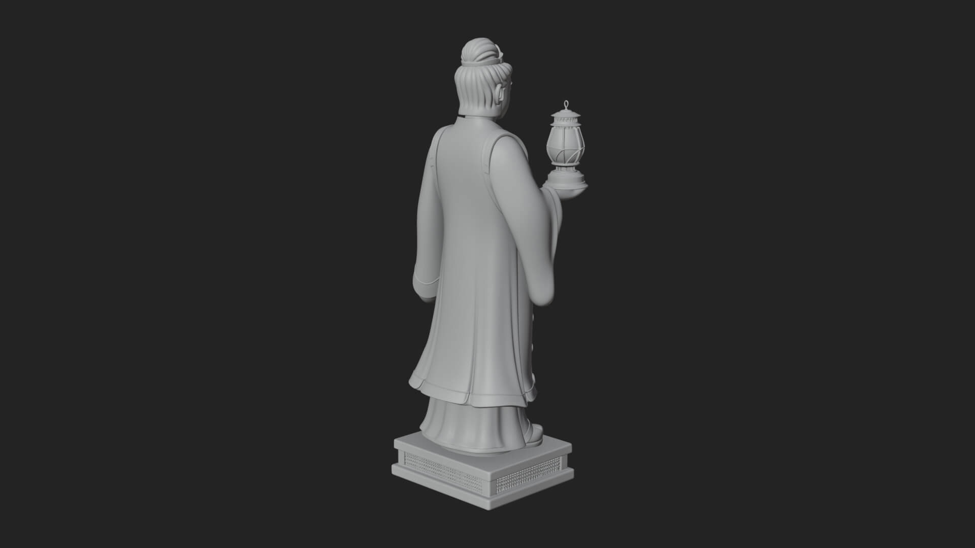 Lantern Holding Lady Statue Design 2 3D Print Model 3D Model