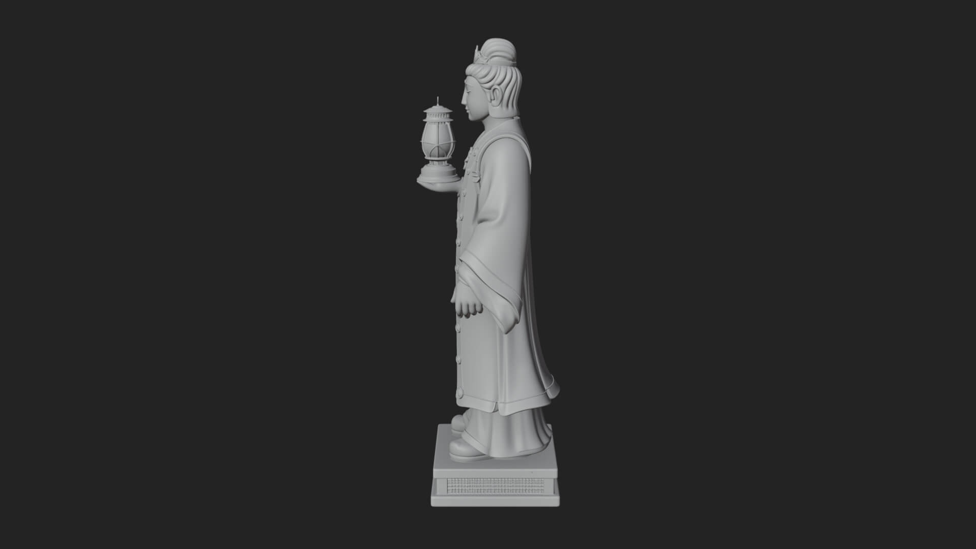 Lantern Holding Lady Statue Design 2 3D Print Model 3D Model