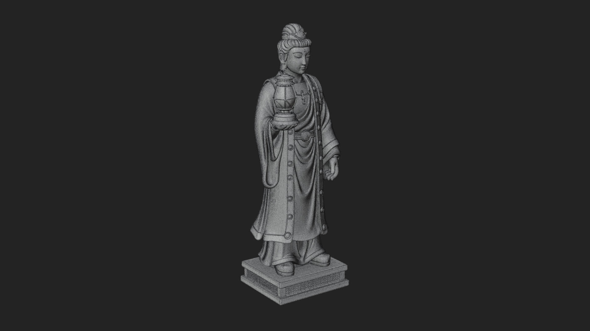 Lantern Holding Lady Statue Design 2 3D Print Model 3D Model