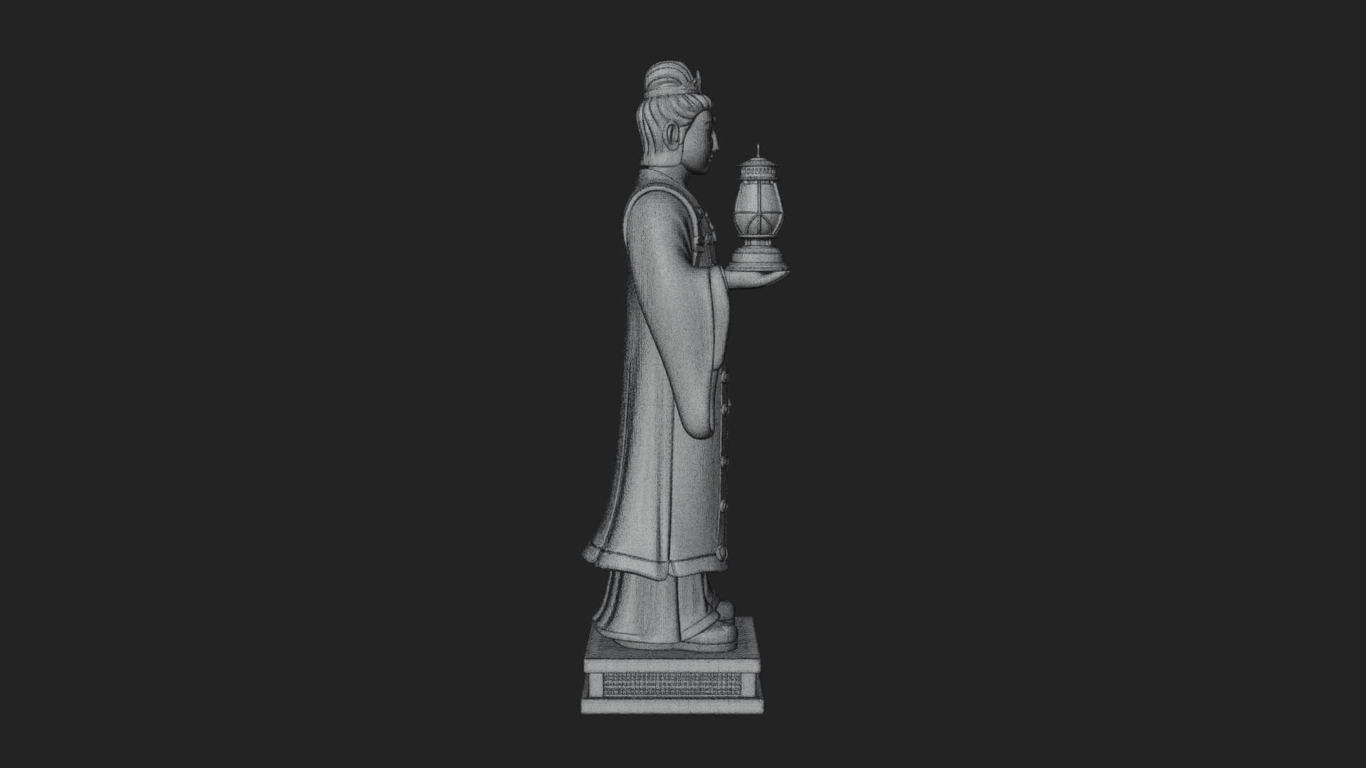 Lantern Holding Lady Statue Design 2 3D Print Model 3D Model