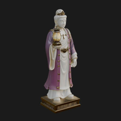 Lantern Holding Lady Statue Design 2 3D Print Model