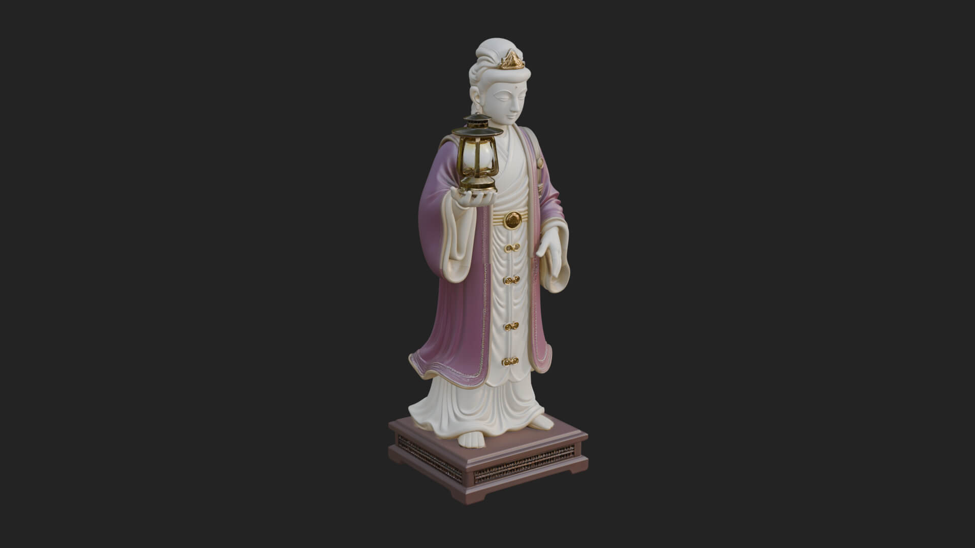 Lantern Holding Lady Statue Design 3 3D Print Model 3D Model