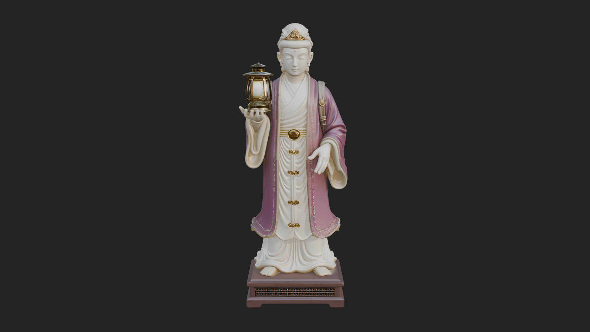 Lantern Holding Lady Statue Design 3 3D Print Model 3D Model