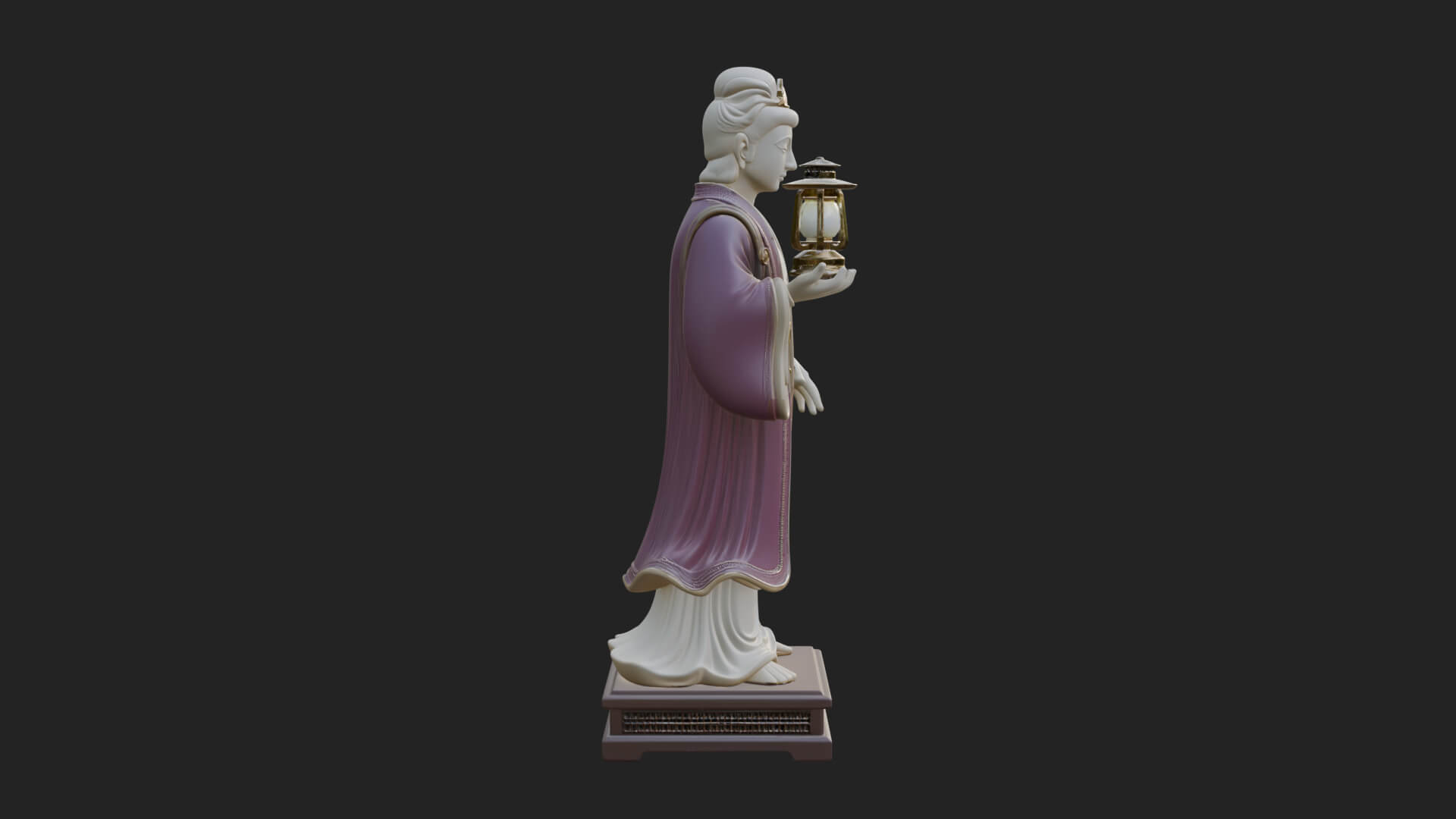 Lantern Holding Lady Statue Design 3 3D Print Model 3D Model
