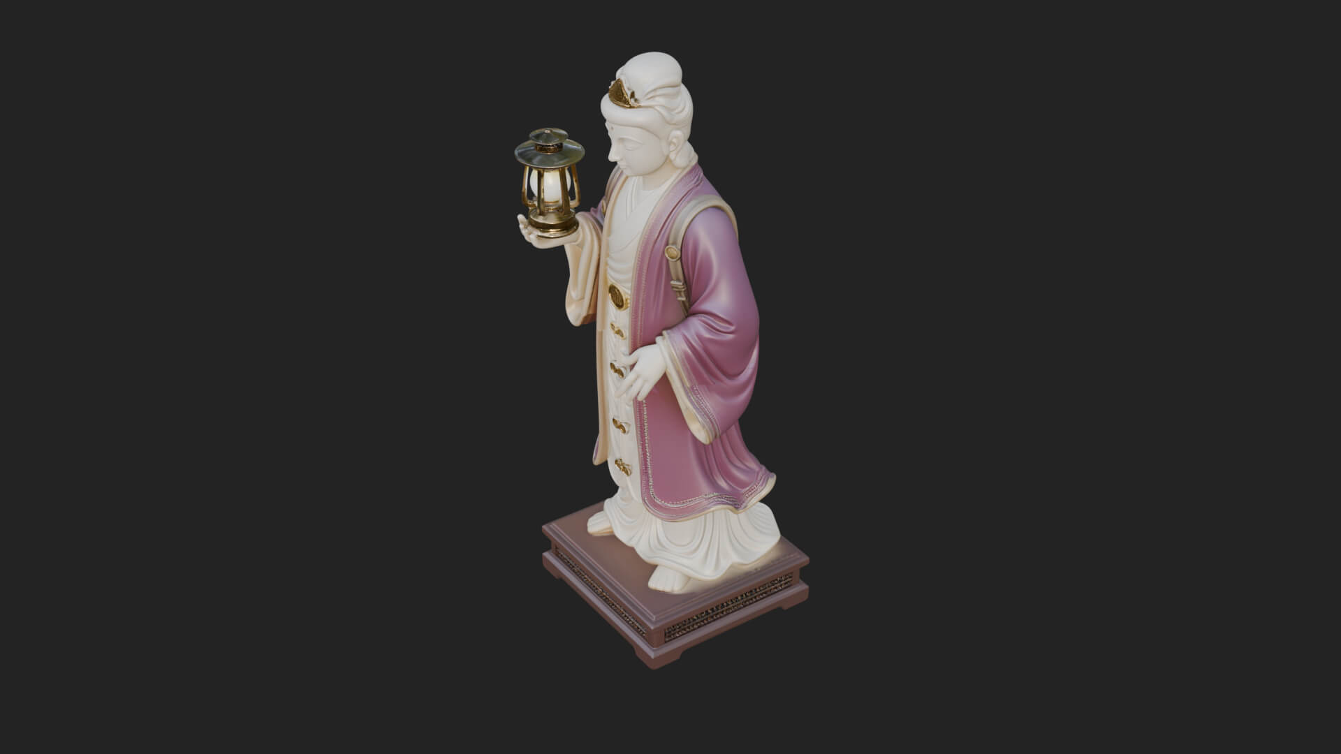 Lantern Holding Lady Statue Design 3 3D Print Model 3D Model