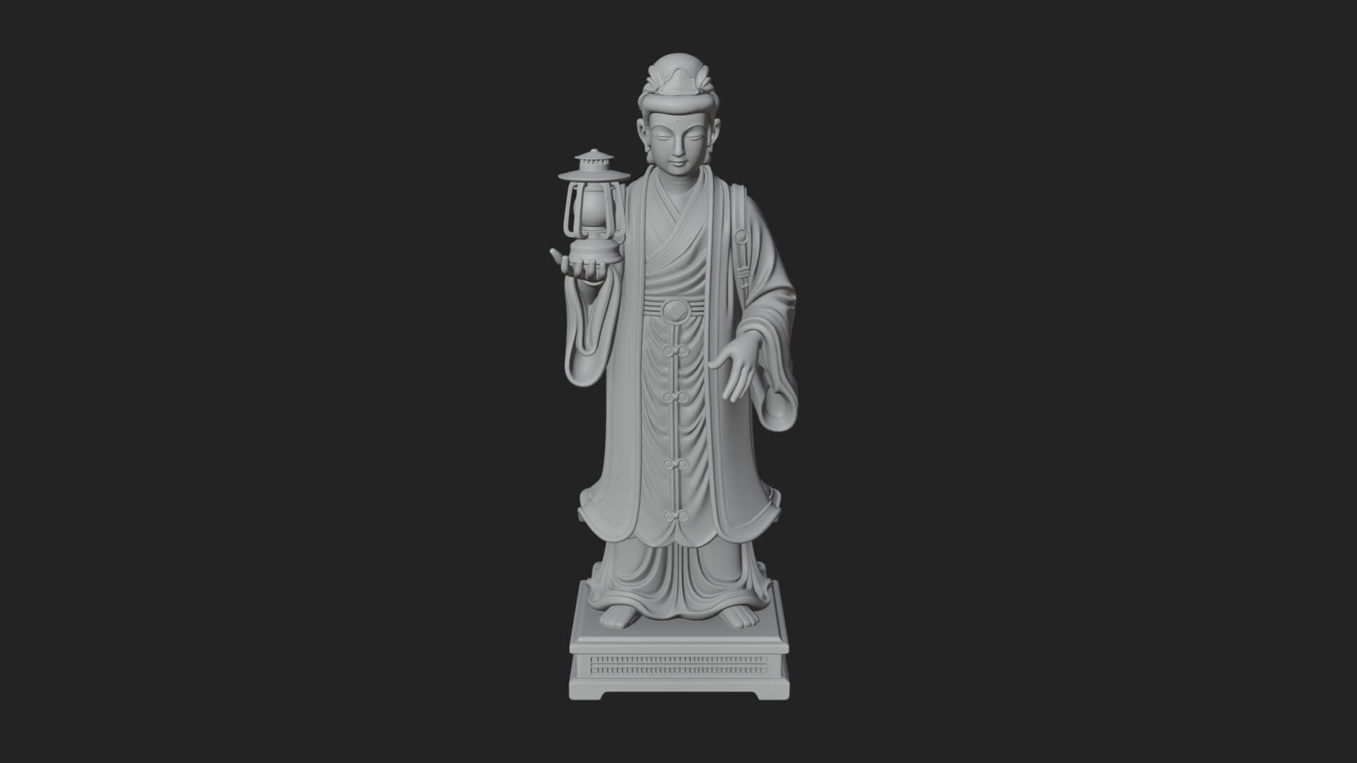 Lantern Holding Lady Statue Design 3 3D Print Model 3D Model