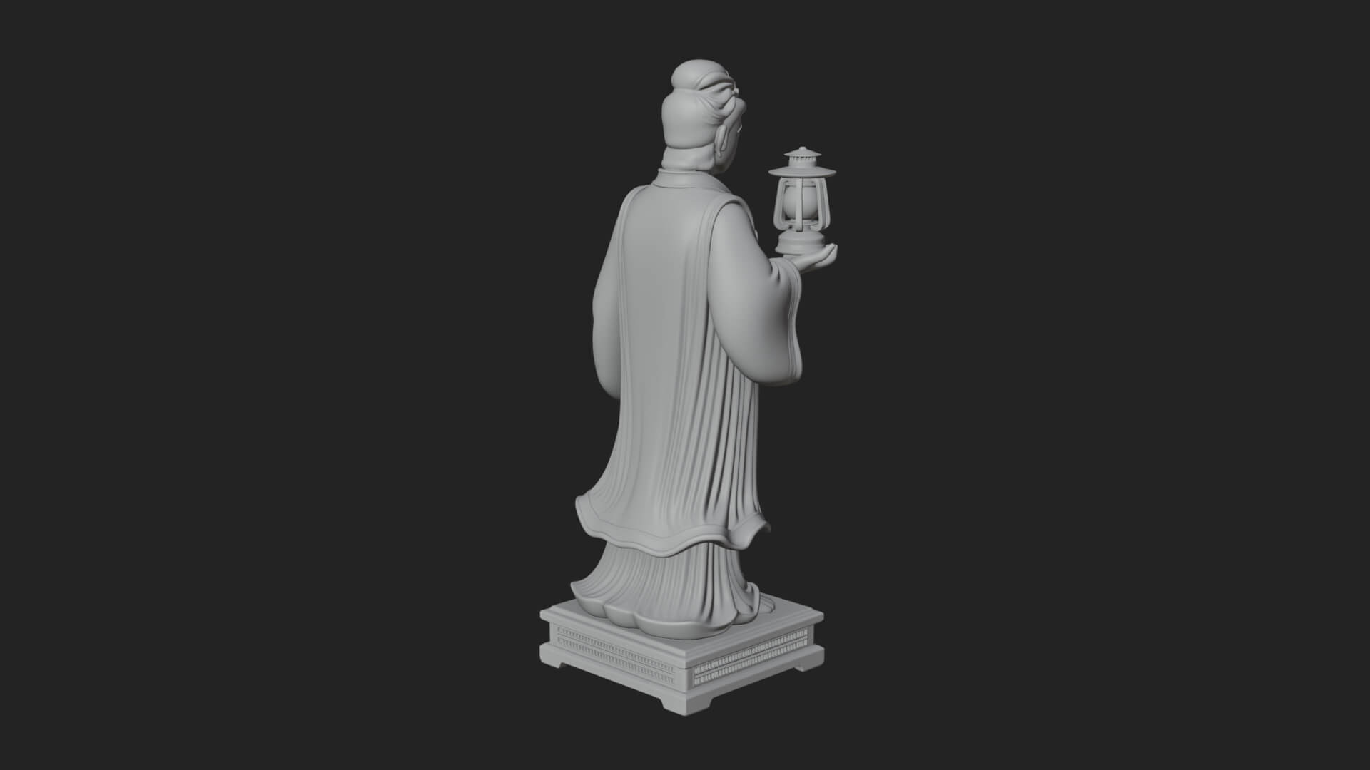 Lantern Holding Lady Statue Design 3 3D Print Model 3D Model