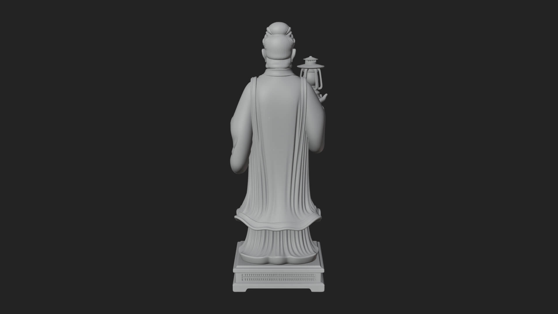 Lantern Holding Lady Statue Design 3 3D Print Model 3D Model