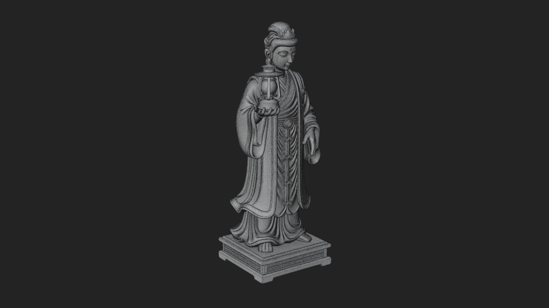 Lantern Holding Lady Statue Design 3 3D Print Model 3D Model