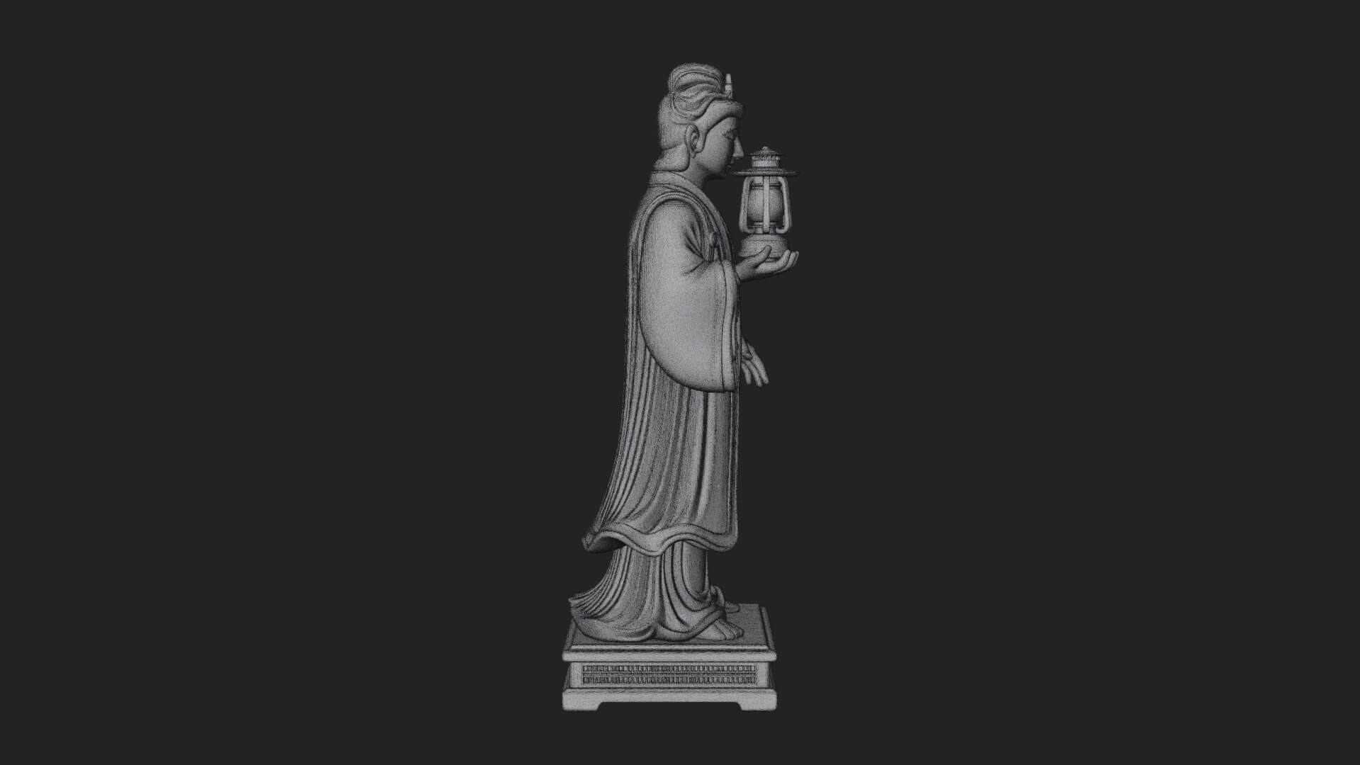 Lantern Holding Lady Statue Design 3 3D Print Model 3D Model