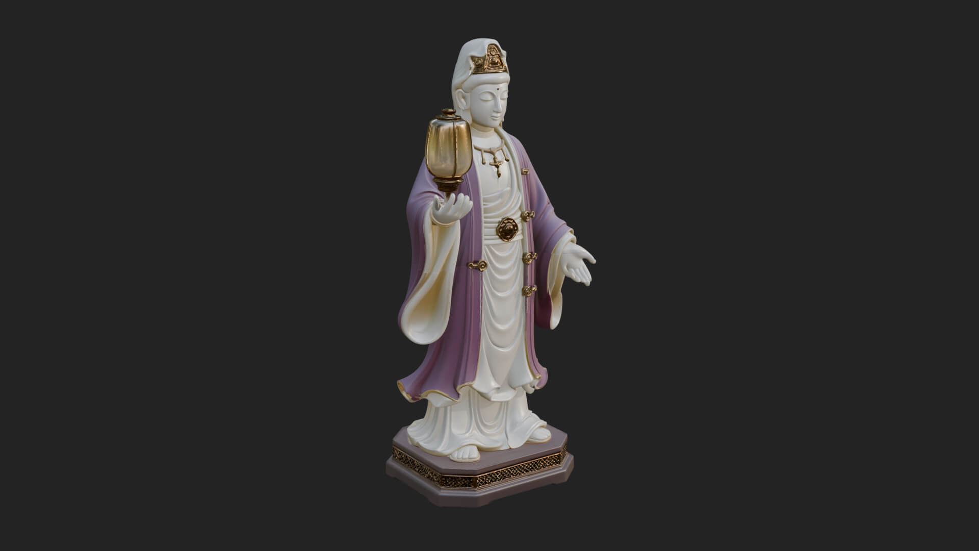 Lantern Holding Lady Statue Design 4 3D Print Model 3D Model