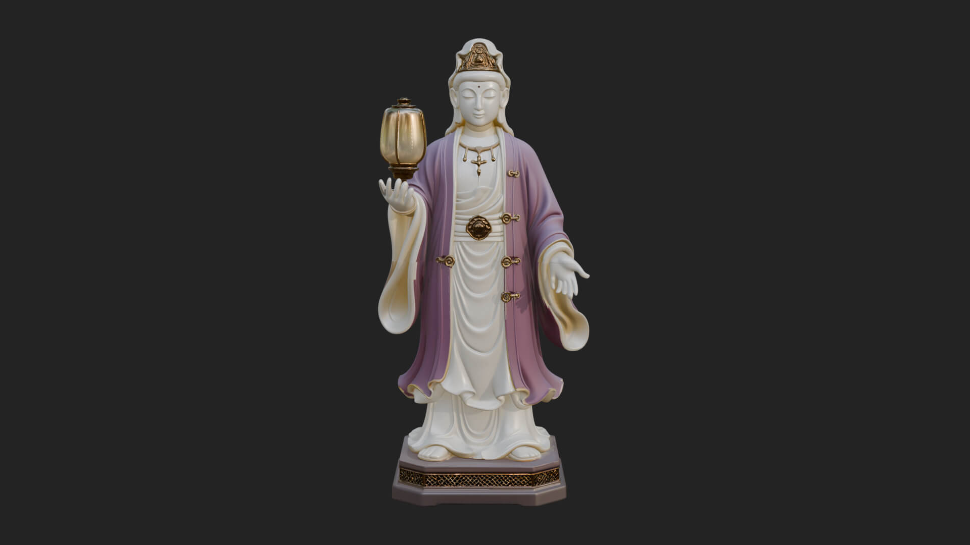 Lantern Holding Lady Statue Design 4 3D Print Model 3D Model