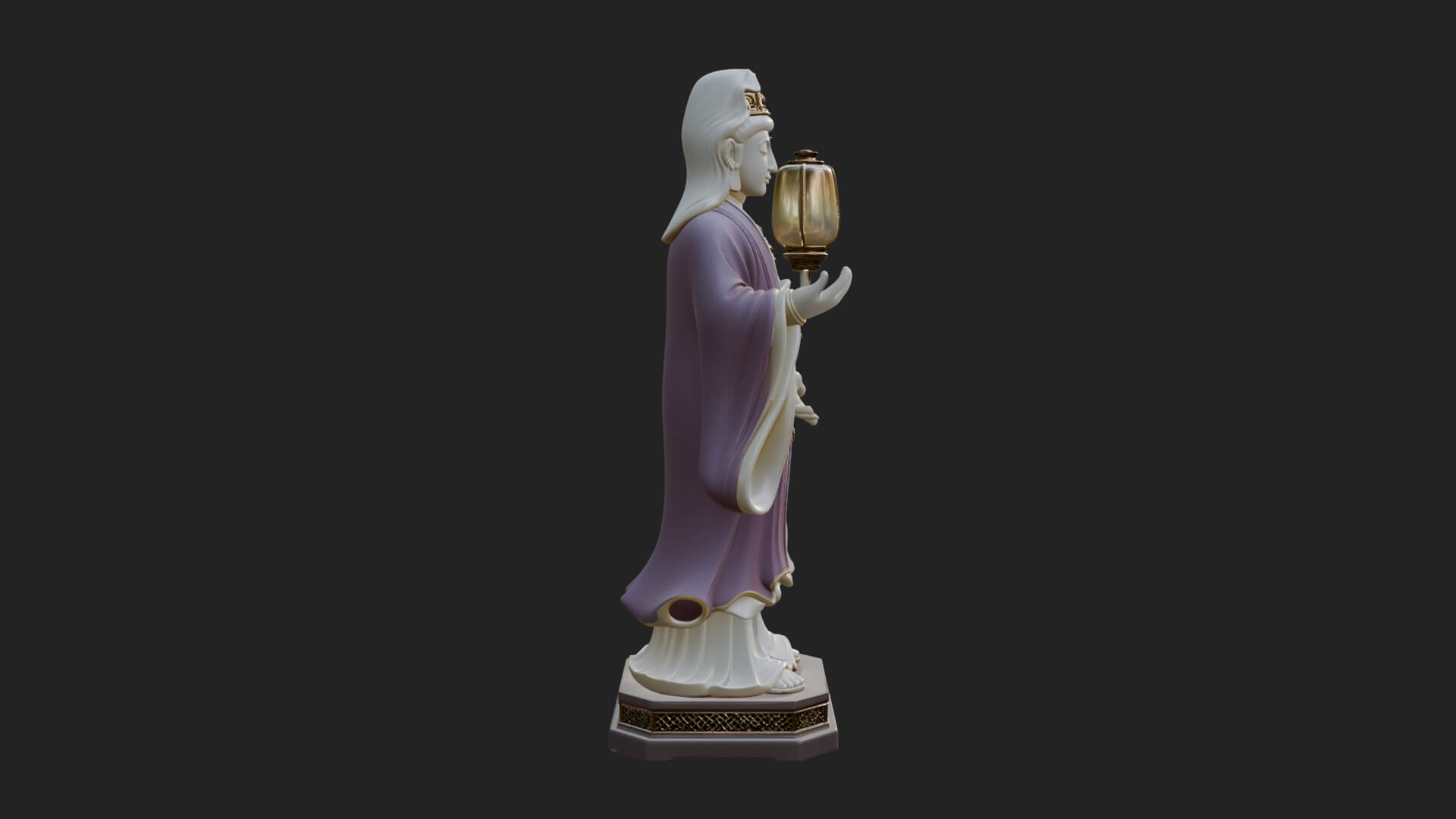 Lantern Holding Lady Statue Design 4 3D Print Model 3D Model