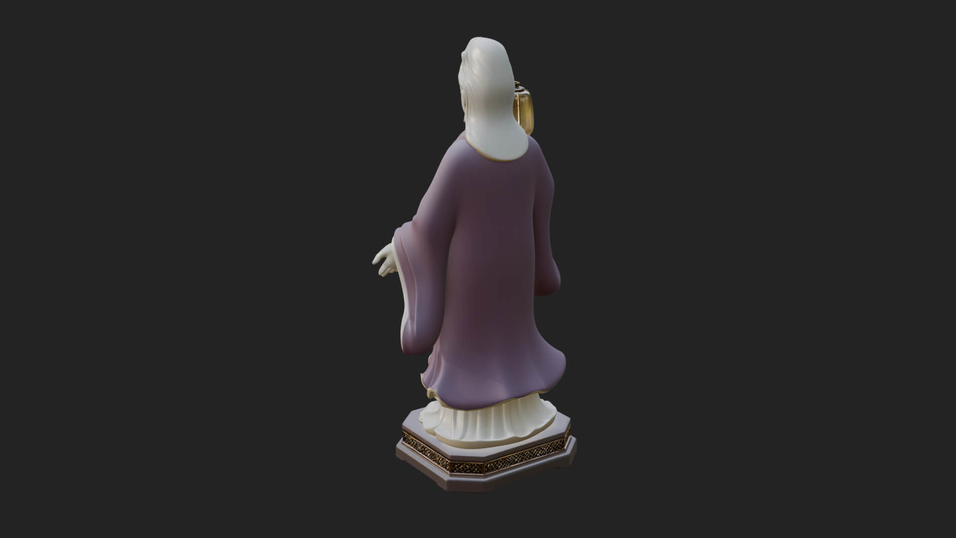 Lantern Holding Lady Statue Design 4 3D Print Model 3D Model