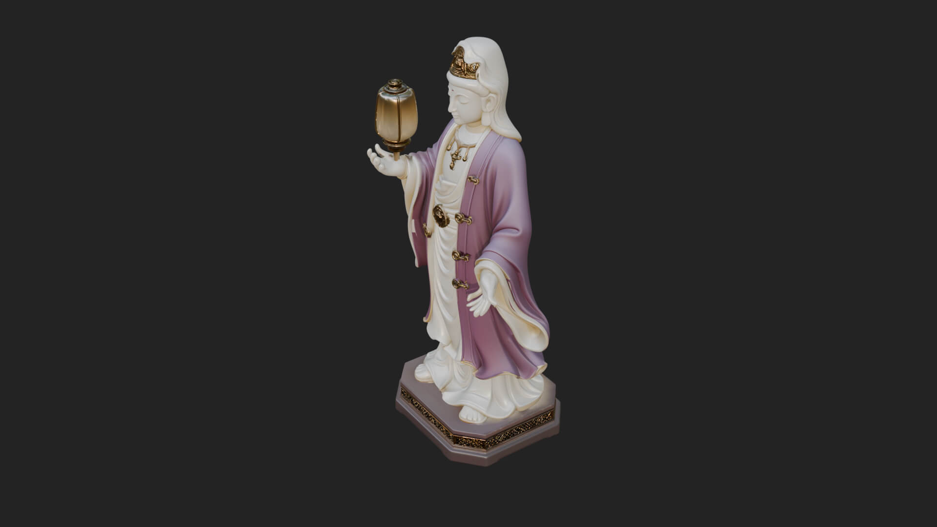 Lantern Holding Lady Statue Design 4 3D Print Model 3D Model