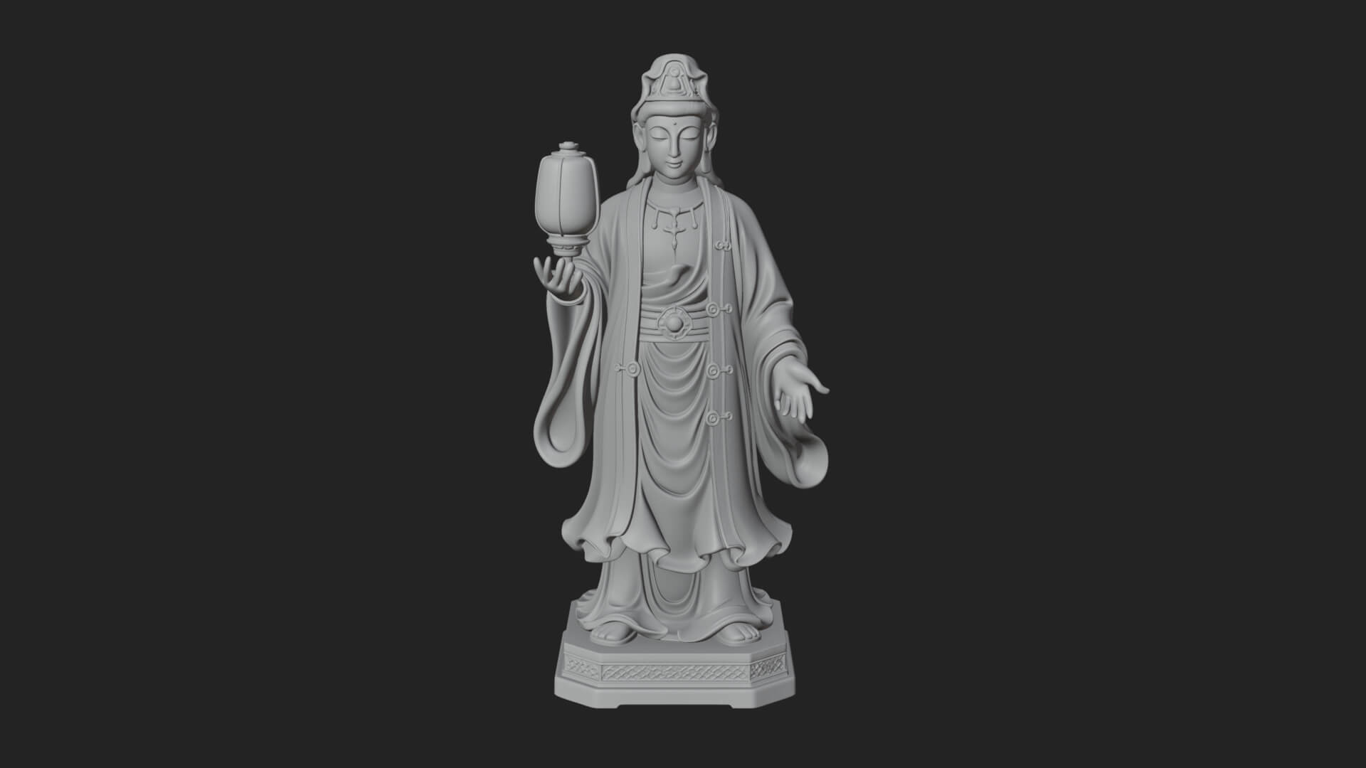 Lantern Holding Lady Statue Design 4 3D Print Model 3D Model