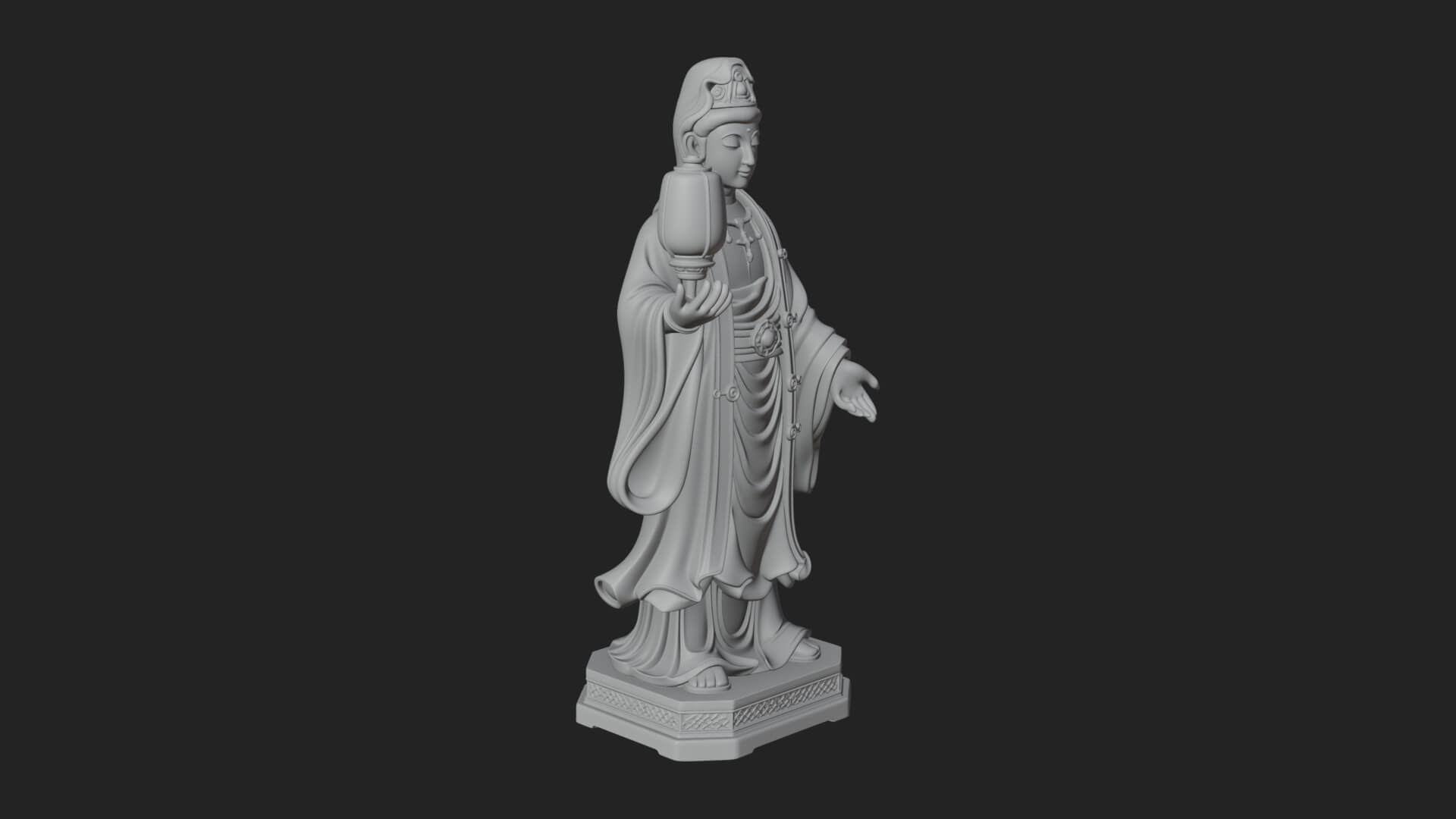 Lantern Holding Lady Statue Design 4 3D Print Model 3D Model