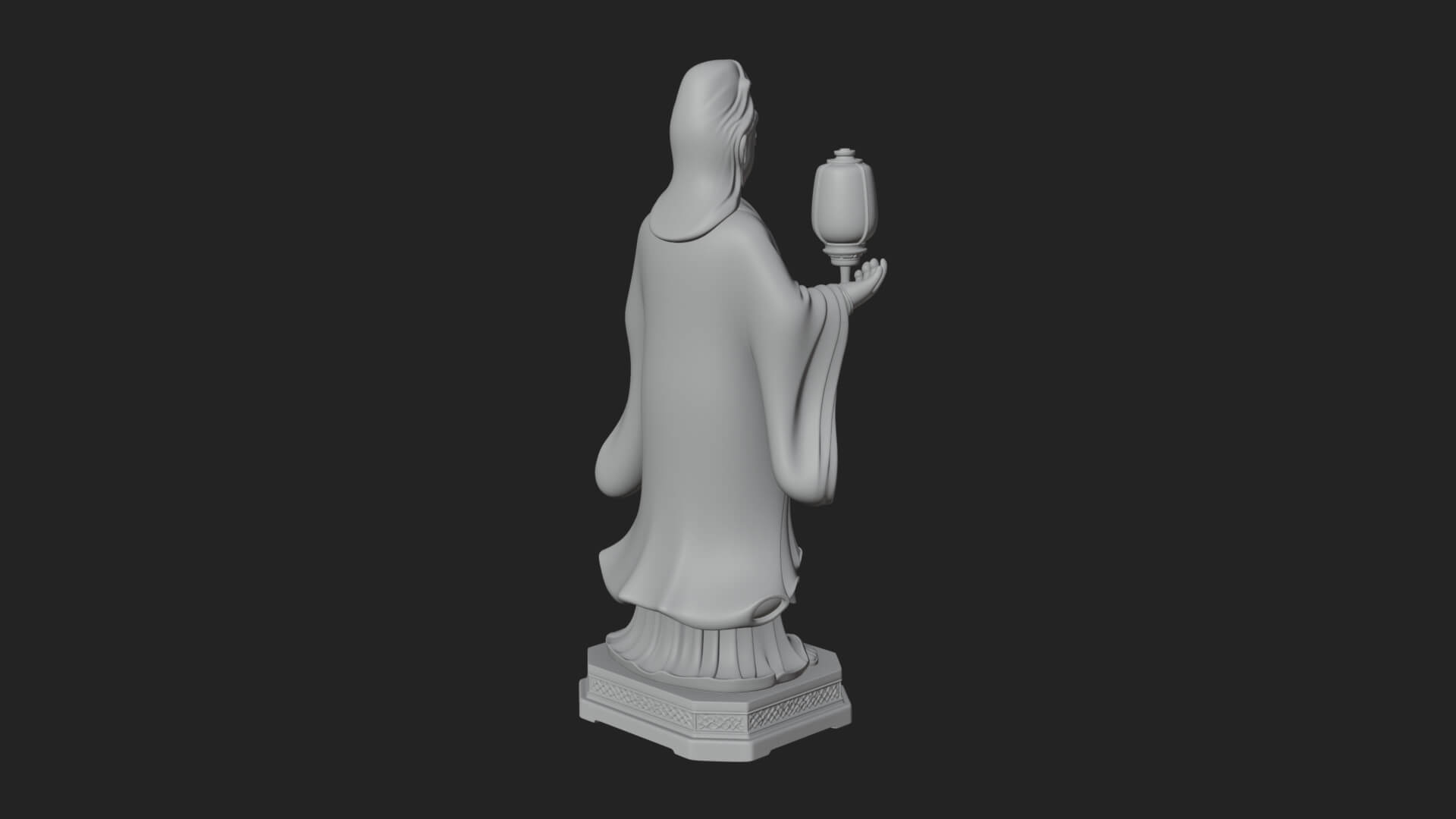 Lantern Holding Lady Statue Design 4 3D Print Model 3D Model