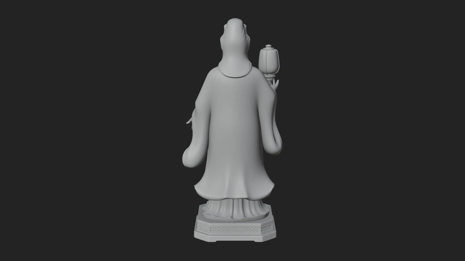 Lantern Holding Lady Statue Design 4 3D Print Model 3D Model