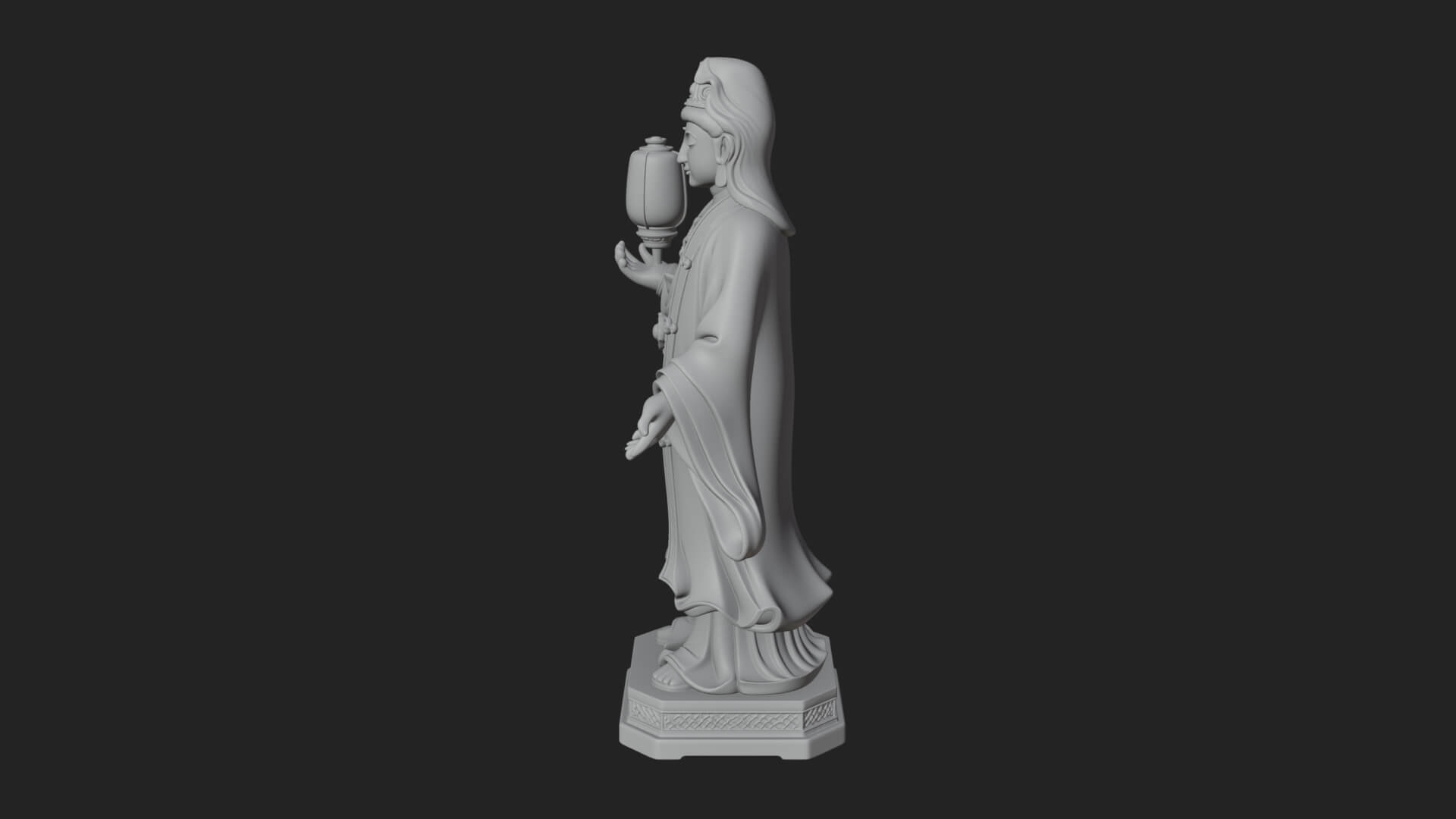 Lantern Holding Lady Statue Design 4 3D Print Model 3D Model